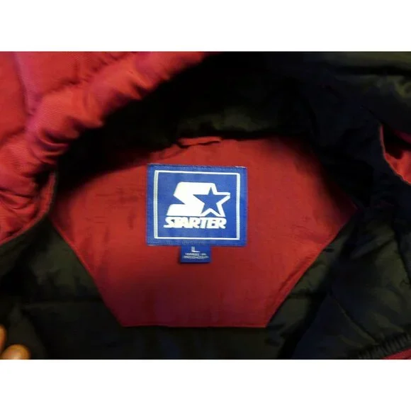 Arkansas Razorbacks 90s Starter Jacket w/hood NCAA Football Size L vintage